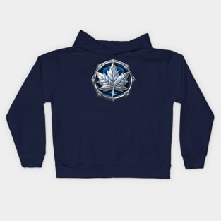 Maple Leaf Metal Badge Kids Hoodie